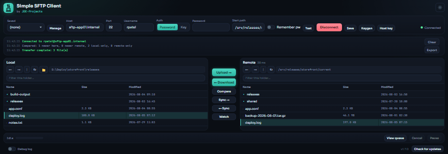 Simple SFTP Client interface.